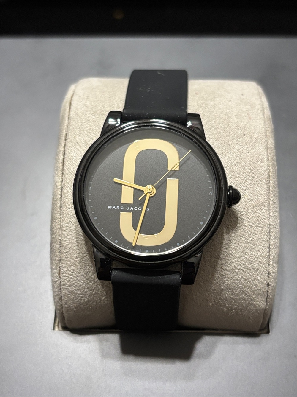 Marc Jacobs Black Watch with Gold Logo Dial Sport